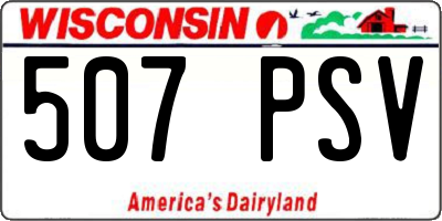 WI license plate 507PSV