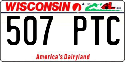 WI license plate 507PTC