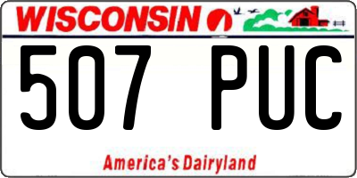WI license plate 507PUC