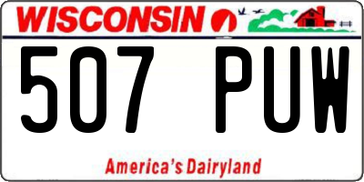 WI license plate 507PUW