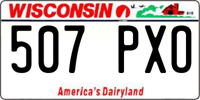 WI license plate 507PXO