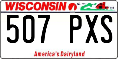 WI license plate 507PXS
