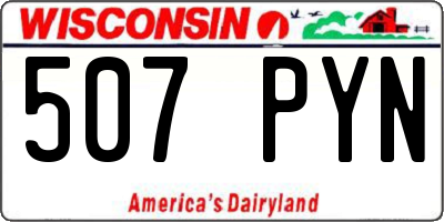 WI license plate 507PYN