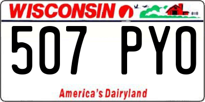 WI license plate 507PYO