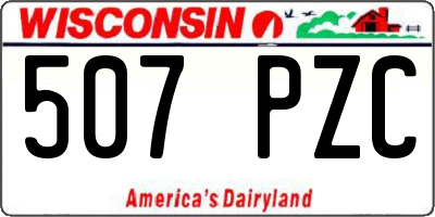 WI license plate 507PZC