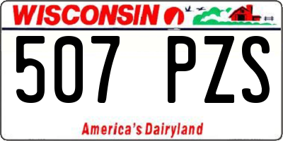 WI license plate 507PZS