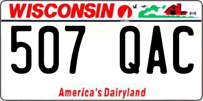 WI license plate 507QAC