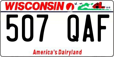 WI license plate 507QAF