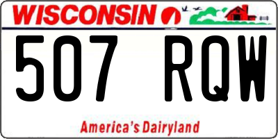 WI license plate 507RQW