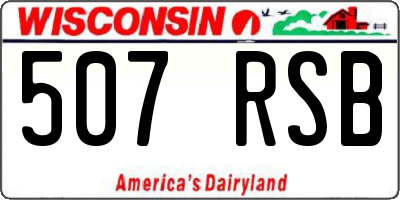 WI license plate 507RSB