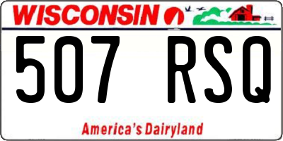 WI license plate 507RSQ
