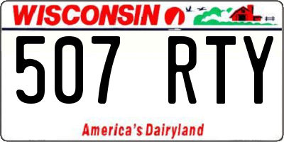 WI license plate 507RTY