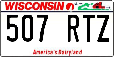 WI license plate 507RTZ