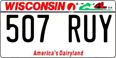WI license plate 507RUY