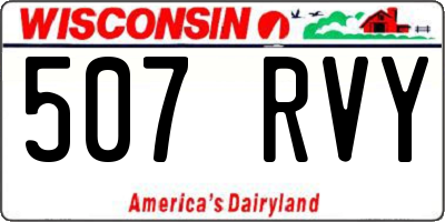 WI license plate 507RVY