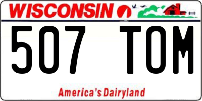 WI license plate 507TOM
