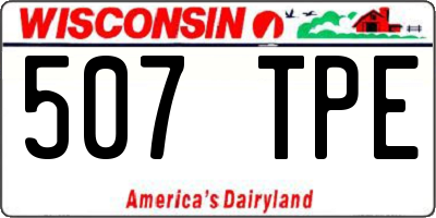 WI license plate 507TPE