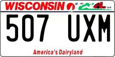 WI license plate 507UXM