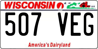 WI license plate 507VEG