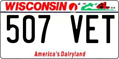 WI license plate 507VET