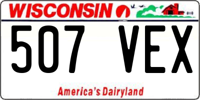 WI license plate 507VEX