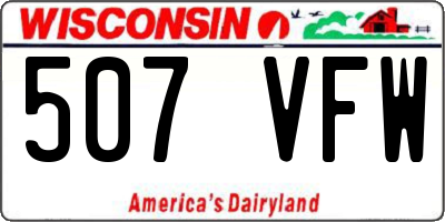 WI license plate 507VFW