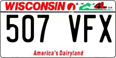 WI license plate 507VFX