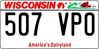 WI license plate 507VPO