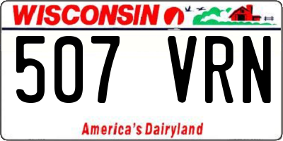 WI license plate 507VRN