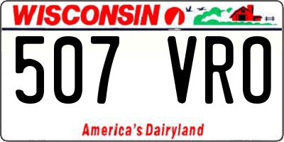 WI license plate 507VRO
