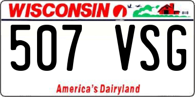 WI license plate 507VSG