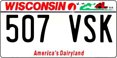 WI license plate 507VSK