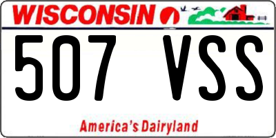 WI license plate 507VSS