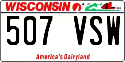 WI license plate 507VSW