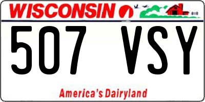 WI license plate 507VSY