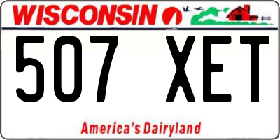 WI license plate 507XET