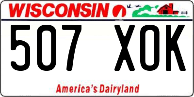 WI license plate 507XOK