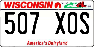 WI license plate 507XOS