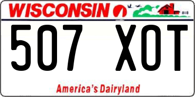 WI license plate 507XOT