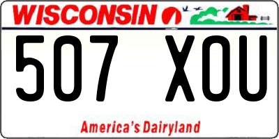 WI license plate 507XOU