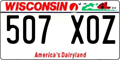 WI license plate 507XOZ