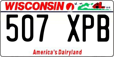 WI license plate 507XPB