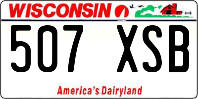 WI license plate 507XSB