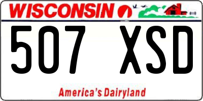 WI license plate 507XSD