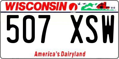 WI license plate 507XSW