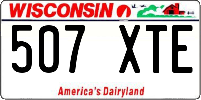 WI license plate 507XTE