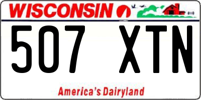 WI license plate 507XTN