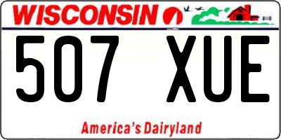 WI license plate 507XUE