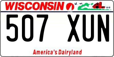WI license plate 507XUN