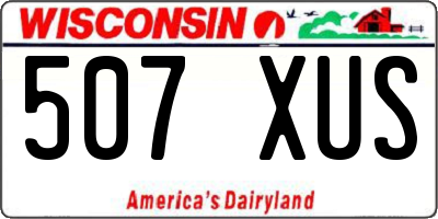 WI license plate 507XUS